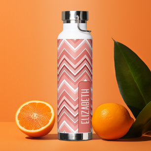 Bouteille D'eau Chevron tendance Motif grand nom de grand nom cor
