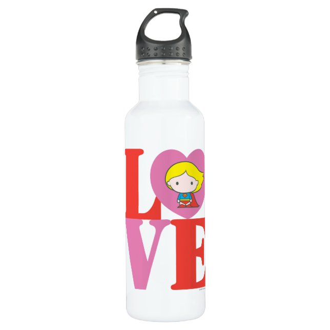 Bouteille D'eau Chibi Supergirl LOVE (Devant)