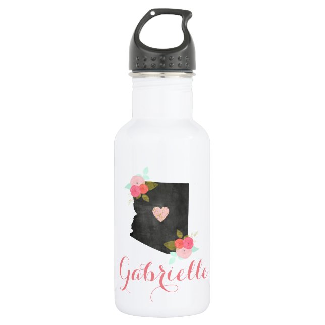 Bouteille D'eau Chic Monogram Arizona State Moveable Heart City (Devant)