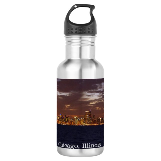 Bouteille d'eau Chicago Skyline (Devant)