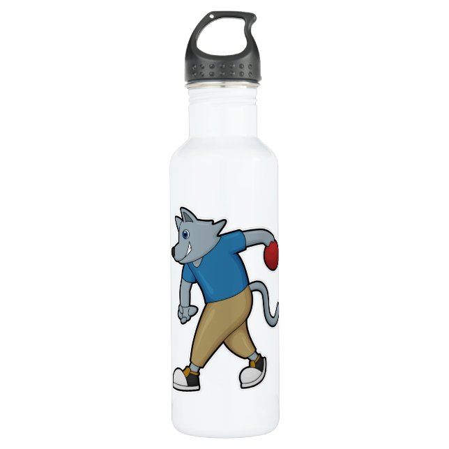 Bouteille D'eau Chien à Bowling avec Bowling balle (Devant)