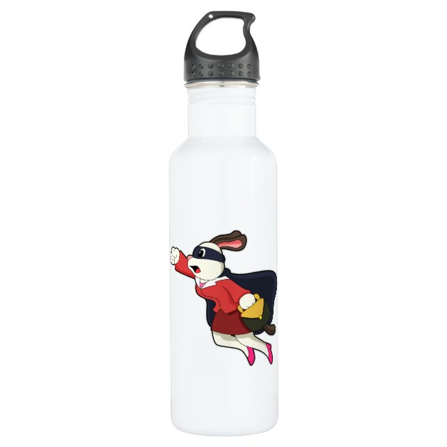 Bouteille D'eau Chien comme Secrétaire Superhero (Devant)