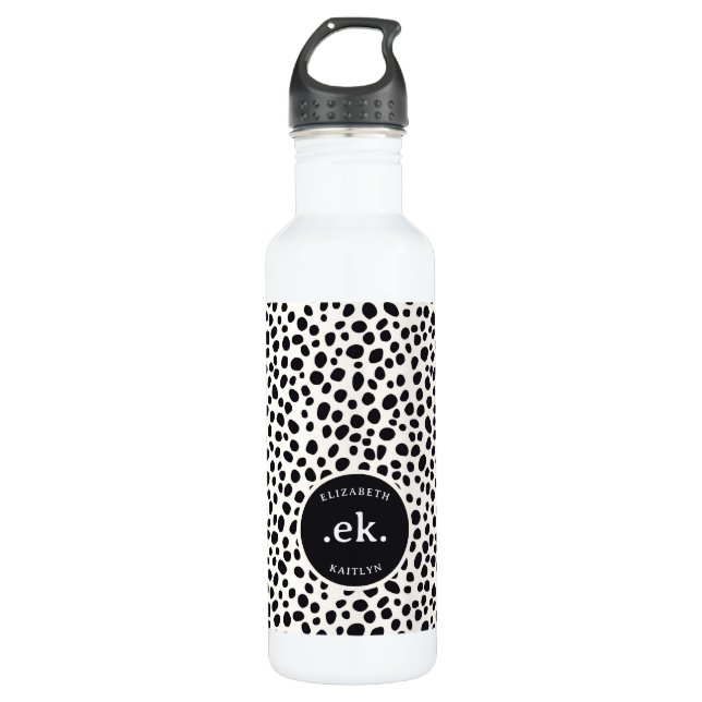 Bouteille D'eau Chien dalmate Abstrait Motif Monogramme (Devant)