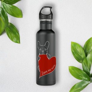 Bouteille D'eau Chien de taureau français mignon personnalisé avec