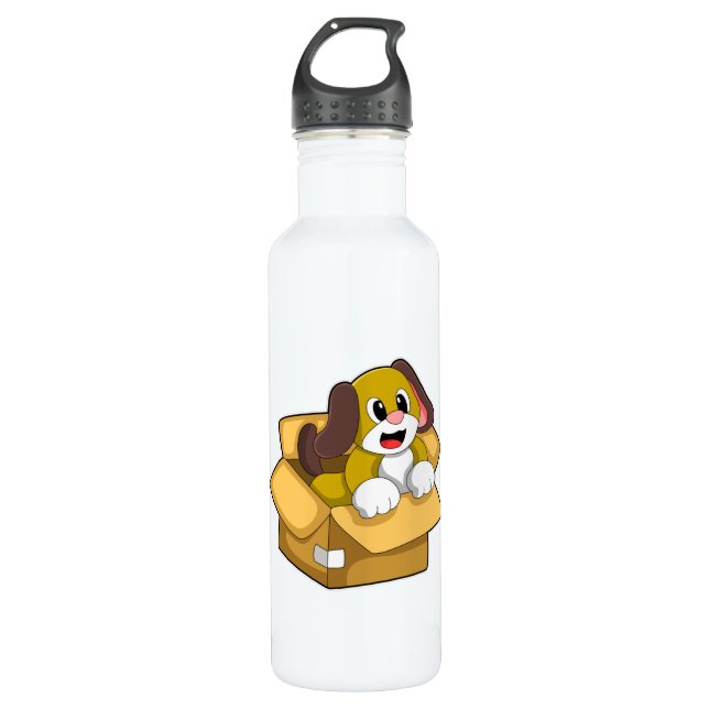 Bouteille D'eau Chien en boîte (Devant)