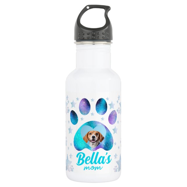 Bouteille D'eau Chien Maman Paw Photo personnalisée (Devant)