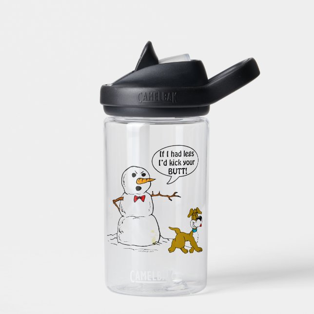 Bouteille D'eau Chien Pees sur la plaisanterie de Snowman (Gauche)