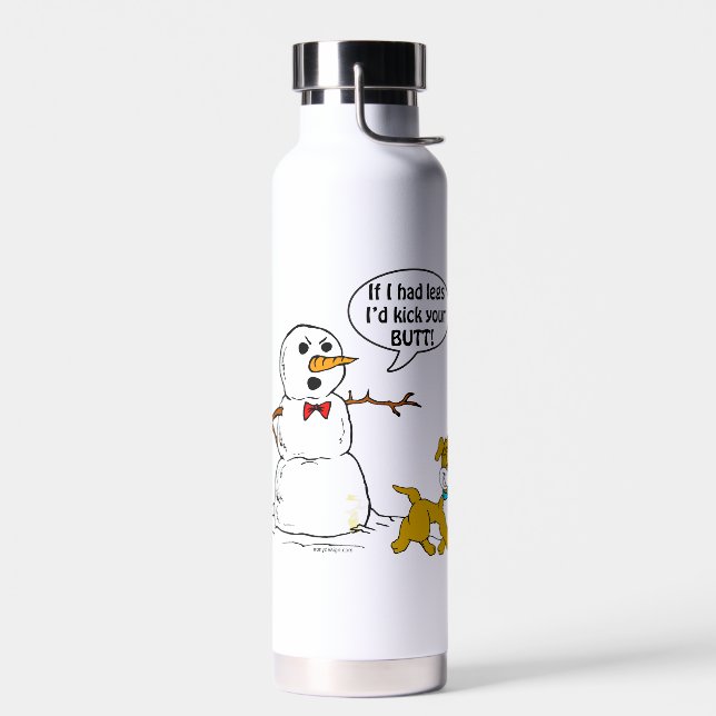 Bouteille D'eau Chien Pees sur Snowman (Gauche)