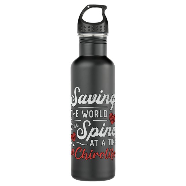 Bouteille D'eau Chiropractor Saving The World Spine Chiropractic (Devant)