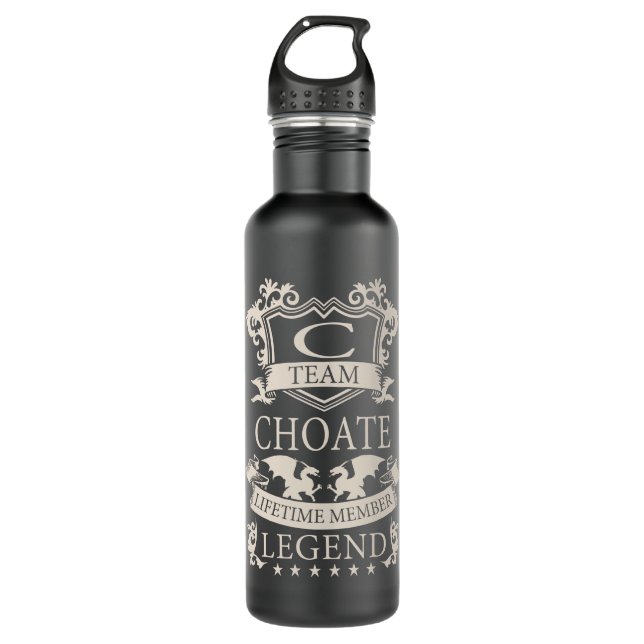 Bouteille D'eau CHOATE Nom, CHOATE nom de famille crête (Devant)