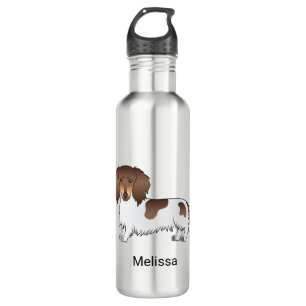 Bouteille D'eau Chocolat & Tan Piebald cheveux longs Dachshund & N