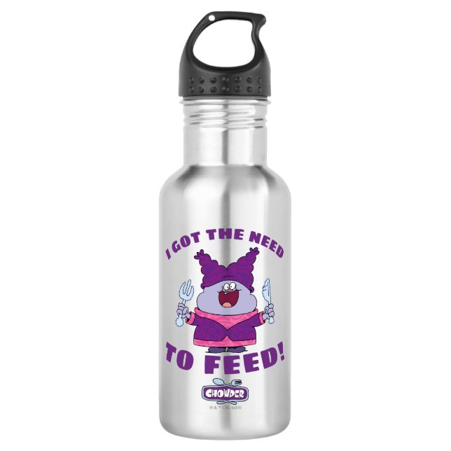 Bouteille D'eau Chouette avec Fourche et couteau (Devant)