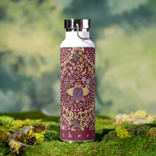Bouteille D'eau Chouette folk Vin rouge