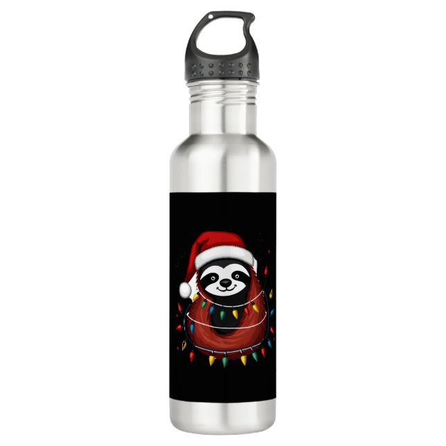 Bouteille D'eau Christmas Shirt for Sloth Lover Gift Santa Buffalo (Devant)