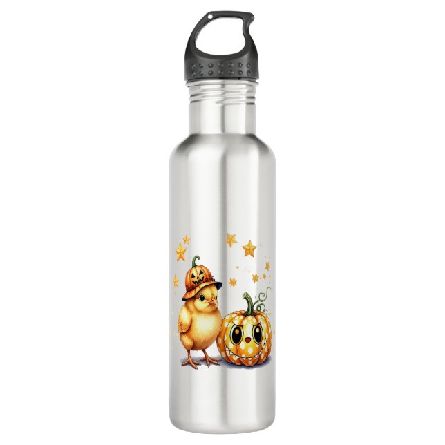 Bouteille D'eau Chute citrouille de café Mug avec chat (Devant)