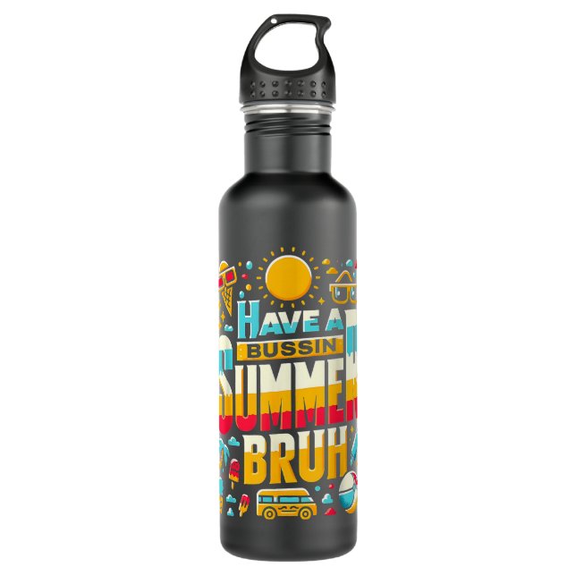 Bouteille D'eau Cicada Brod'été XIII XIX Été Réunion (Devant)