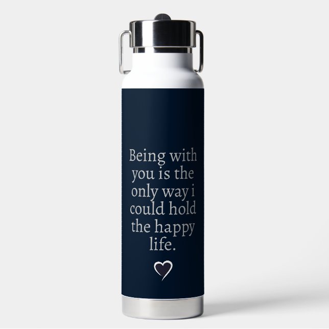 Bouteille D'eau Citation d'amour personnalisée avec forme de coeur (Salle de sport)