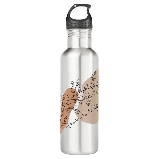 Bouteille D'eau Citation motivante esthétique avec dessin plante (Devant)