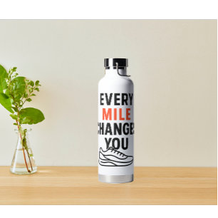 Bouteille D'eau Citations minimalistes de Randonnées en noir orang