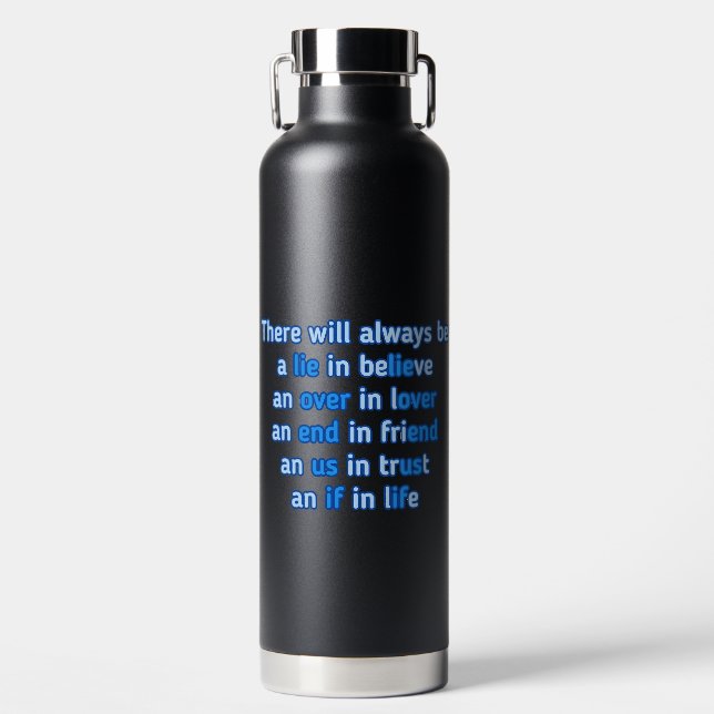 Bouteille D'eau citations sur l'amour, la vie et l'amitié (Avant)