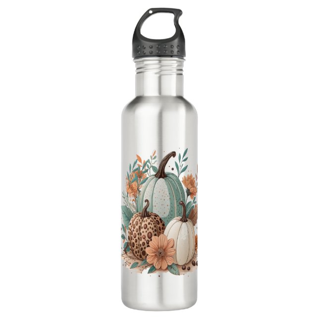 Bouteille D'eau Citrouille Boho Floral (Devant)