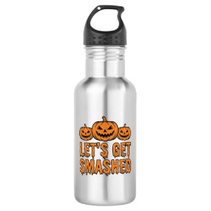 Bouteille D'eau Citrouille Drôle d'Halloween Qu'on S'éclate
