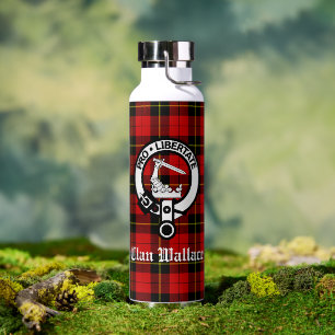 Bouteille D'eau Clan Wallace Crest Badge et Tartan