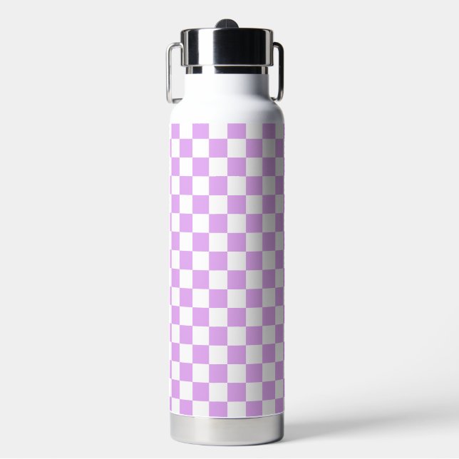 Bouteille D'eau Classic light lavender checkerboard  (Salle de sport)
