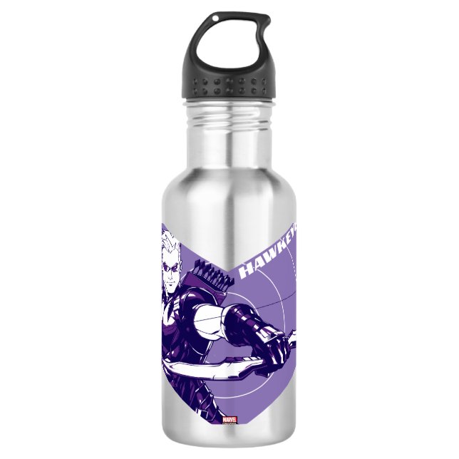 Bouteille D'eau Classiques Avengers | Hawkeye découpé en flèche (Devant)