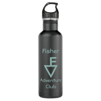 Bouteille D'eau Club d'aventure de Fisher - logo turquoise léger
