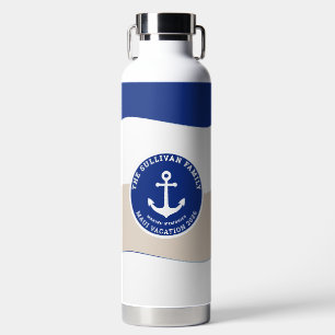 Bouteille D'eau Club de Yacht Vintage Navy Ancre Familiale