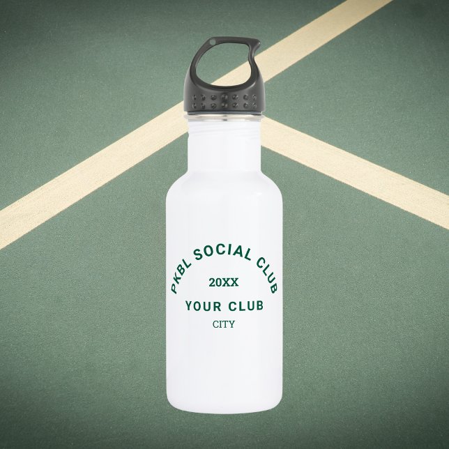 Bouteille D'eau Club Social PKBL Vert Pickleball (Créateur téléchargé)