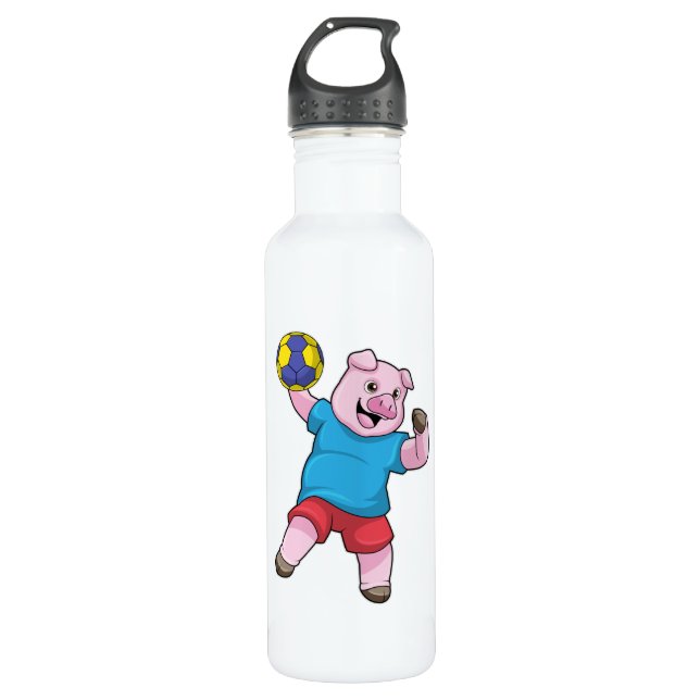 Bouteille D'eau Cochon à Handball Sports (Devant)
