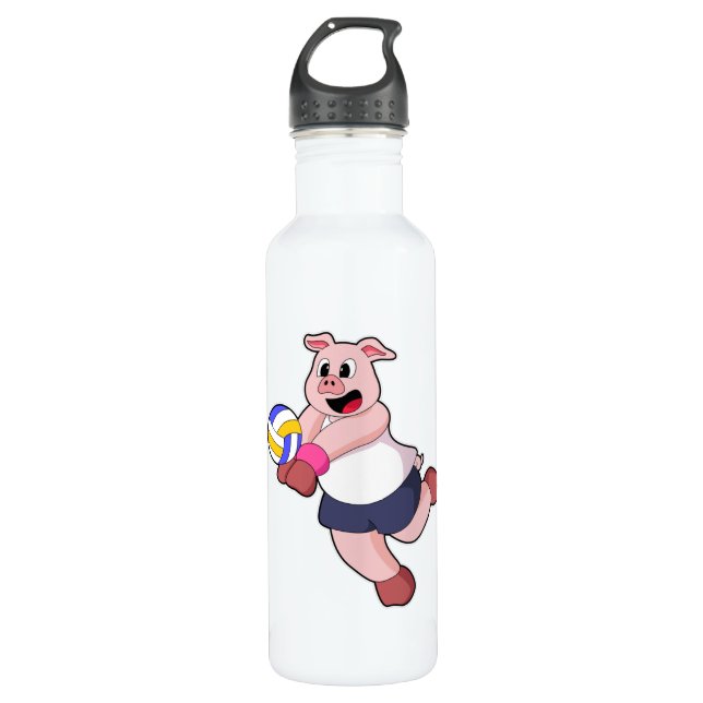 Bouteille D'eau Cochon à Volleyball Sports (Devant)