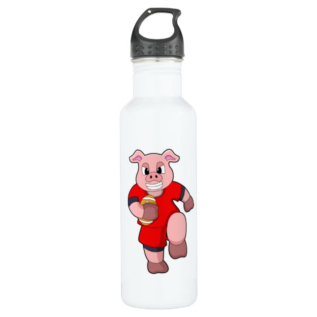 Bouteille D'eau Cochon de football (Devant)