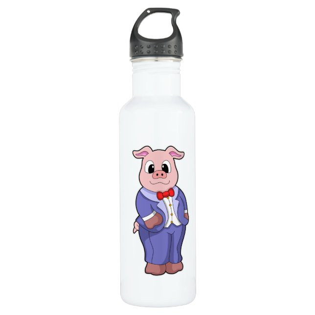 Bouteille D'eau Cochon en forme de chambre avec costume (Devant)
