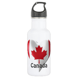 Bouteille D'eau Coeur du drapeau du Canada
