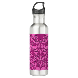 Bouteille D'eau Coeur HeartyParty rose et cerise Damas