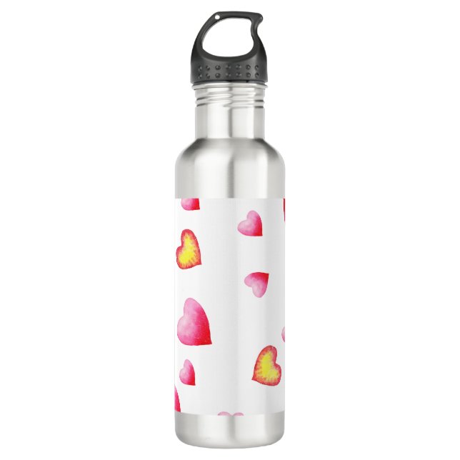 Bouteille D'eau Coeur rouge mignon romantique (Devant)