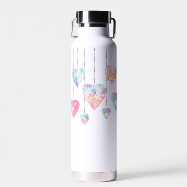 Bouteille D'eau Cœurs de cristal (Avant)