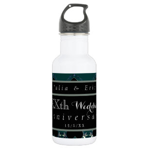 Bouteille D'eau Coeurs gothiques de mariage personnalisés