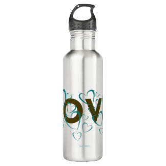 Bouteille D'eau Coeurs turquoises Love Water Bottle