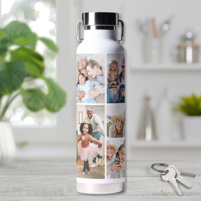 Bouteille D'eau Collage photo Simple et élégant (Photo Collage Simple Elegant Picture Water Bottle)