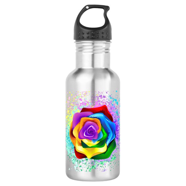 Bouteille D'eau Colorful Rainbow Rose (Devant)