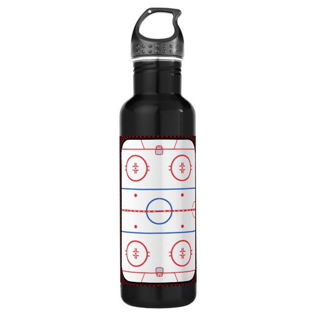 Bouteille D'eau Compagnon de patinoire de hockey Autographe prêt (Devant)