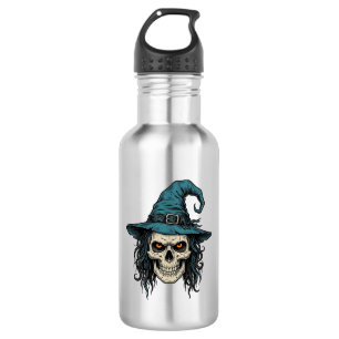Bouteille D'eau Conception de chemise vectorielle Halloween crâne 