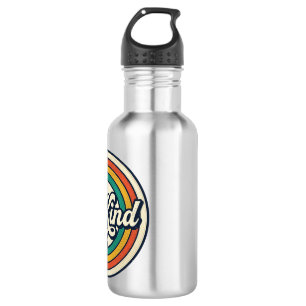 Bouteille D'eau Conception de chemise vintage rétro arc-en-ciel So