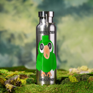 Bouteille D'eau Conception de perroquet vert sur fond de n'importe