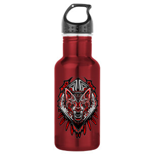 Bouteille D'eau Conception de totem tribal Haida Loup