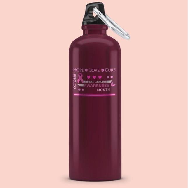 Bouteille D'eau Conception du Mois de sensibilisation au cancer du (Créateur téléchargé)